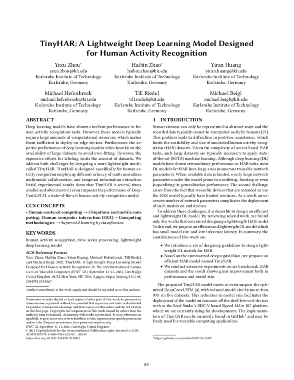 (PDF) TinyHAR: A Lightweight Deep Learning Model Designed for Human ...