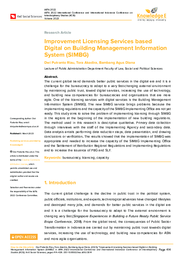 (PDF) Improvement Licensing Services based Digital on Building ...