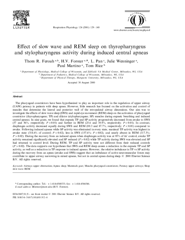 (PDF) Effect of slow wave and REM sleep on thyropharyngeus and ...