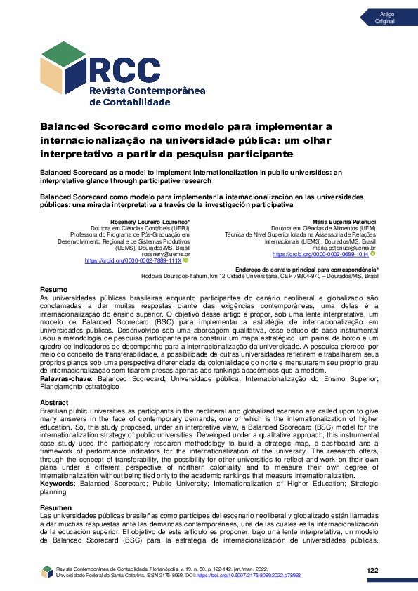 (PDF) Balanced Scorecard como modelo para implementar a ...