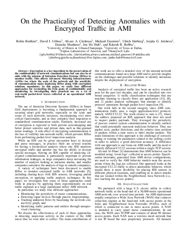 (PDF) On the practicality of detecting anomalies with encrypted traffic ...