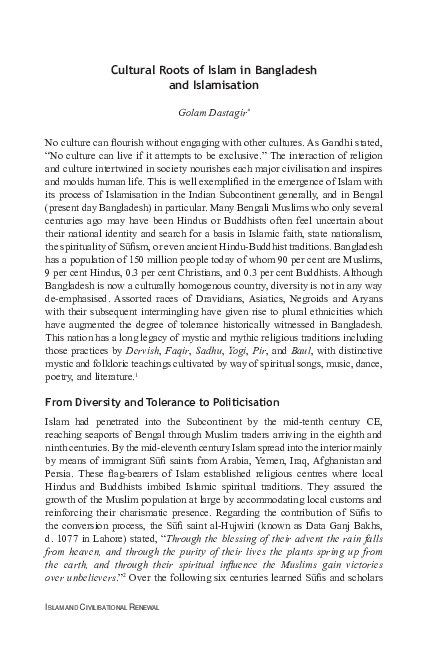 (PDF) Cultural Roots of Islam in Bangladesh and Islamisation