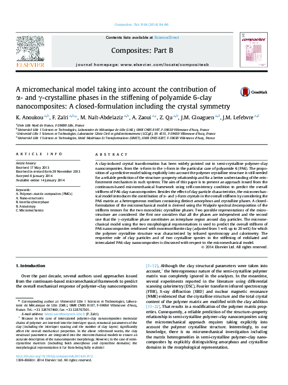 (PDF) A micromechanical model taking into account the contribution of α ...