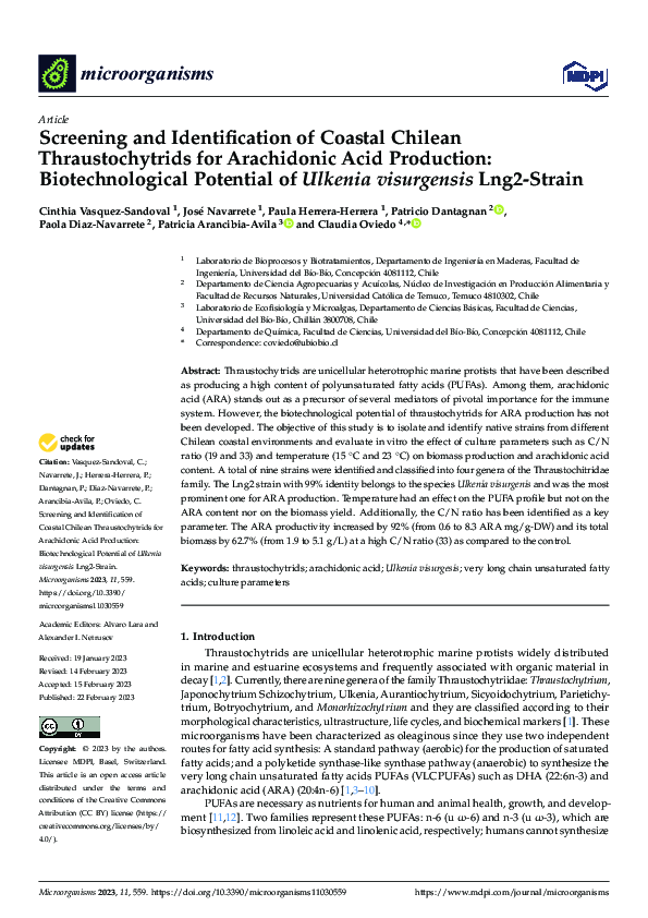 (PDF) Screening and Identification of Coastal Chilean Thraustochytrids ...
