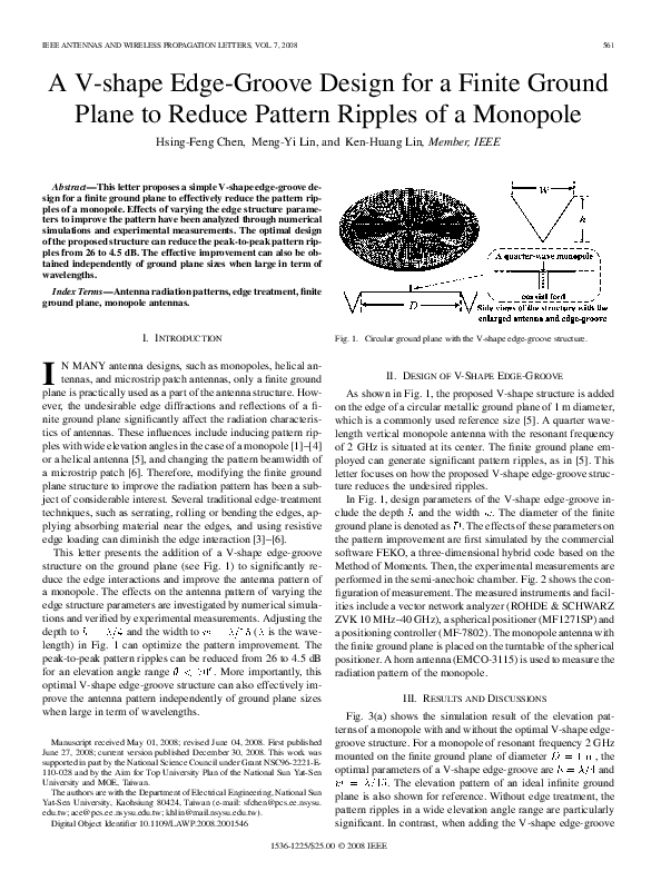 (PDF) A V-shape Edge-Groove Design for a Finite Ground Plane to Reduce ...