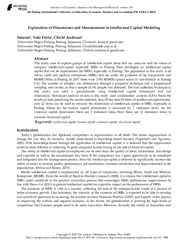 (PDF) Exploration of Dimensions and Measurement in Intellectual Capital ...