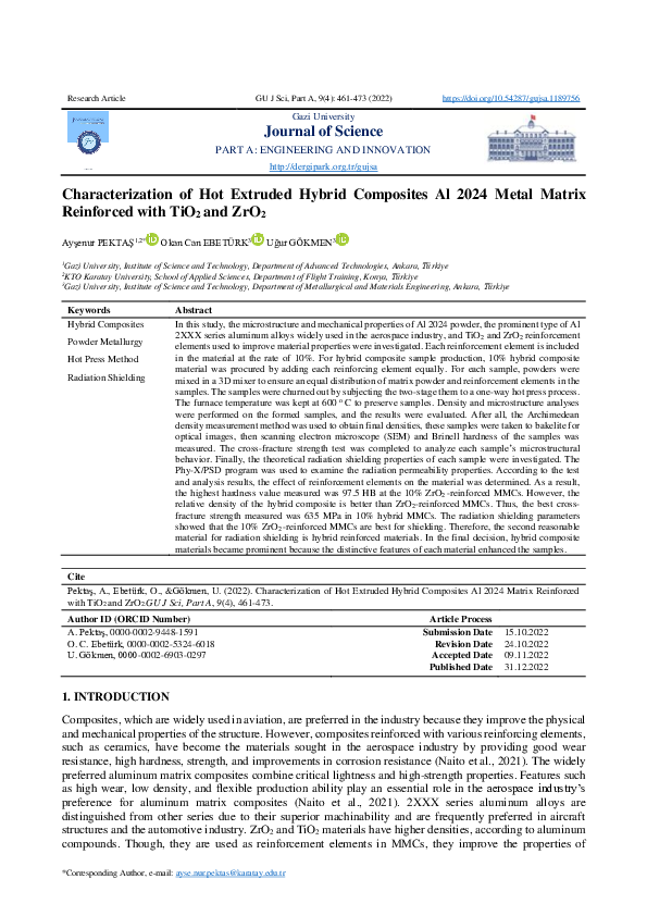 (PDF) Characterization of Hot Extruded Hybrid Composites Al 2024 Metal ...