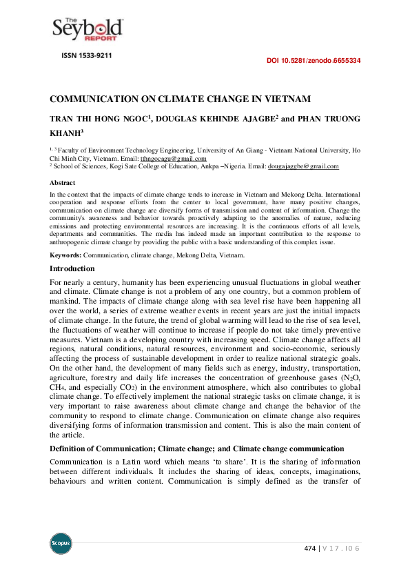 (PDF) Communication on Climate Change in Vietnam