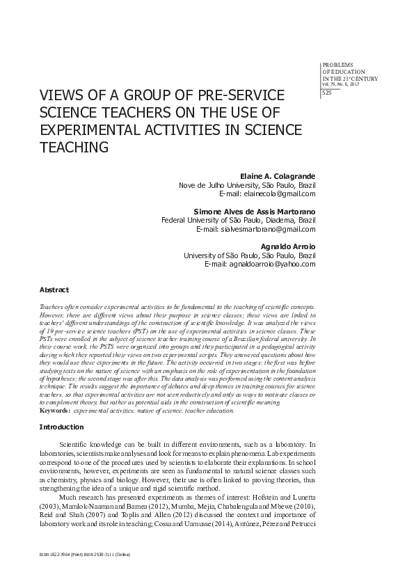 (PDF) Views of a Group of Pre-Service Science Teachers on the Use of ...
