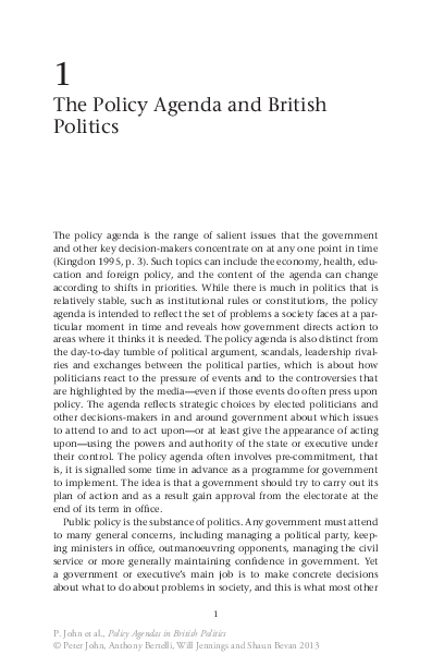 (PDF) The Policy Agenda and British Politics