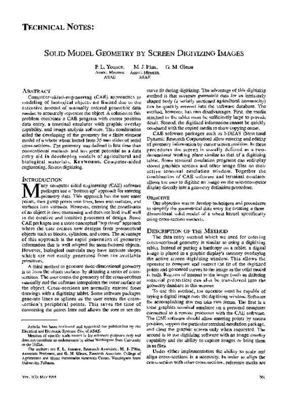 (PDF) Technical Notes: Solid Model Geometry by Screen Digitizing Images