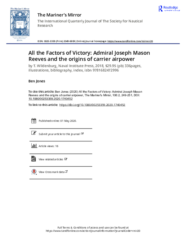 (PDF) All the Factors of Victory: Admiral Joseph Mason Reeves and the ...