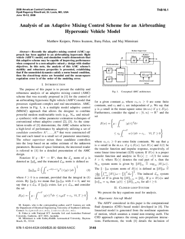 (PDF) Analysis of an adaptive mixing control scheme for an airbreathing ...