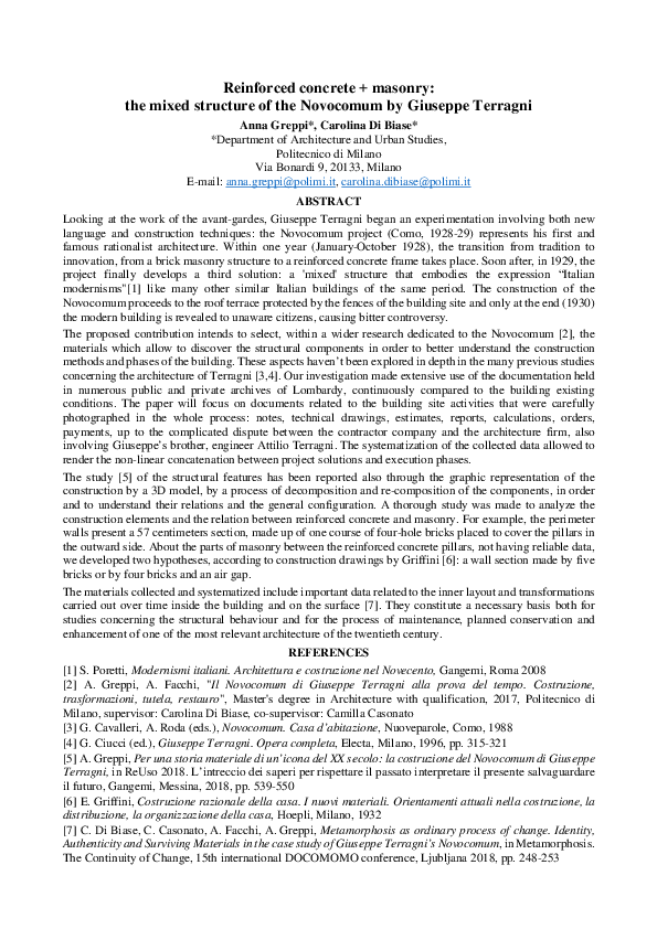 (PDF) Reinforced Concrete + Masonry: the ‘Mixed‘ Structure of the ...