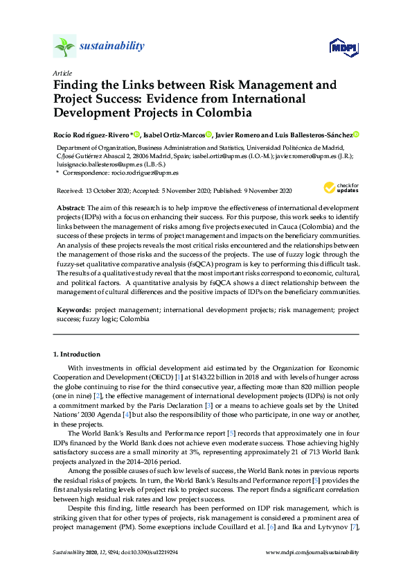 (PDF) Finding the Links between Risk Management and Project Success ...