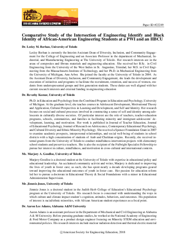 (PDF) Board 10: Comparative Study of the Intersection of Engineering ...