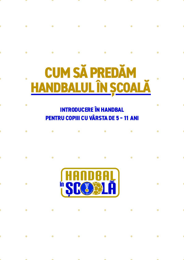 (PDF) Manual Handbal in Scoala