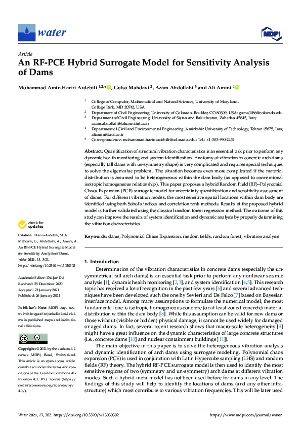 (PDF) An RF-PCE Hybrid Surrogate Model for Sensitivity Analysis of Dams