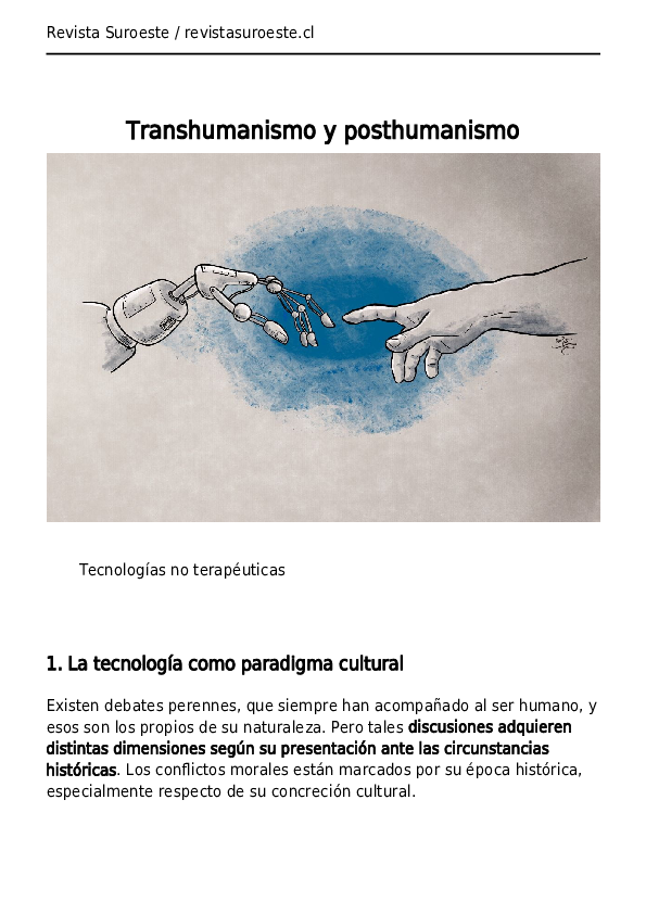 (PDF) Transhumanismo y posthumanismo