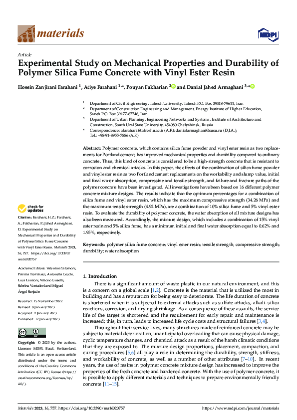 (PDF) Experimental Study on Mechanical Properties and Durability of ...