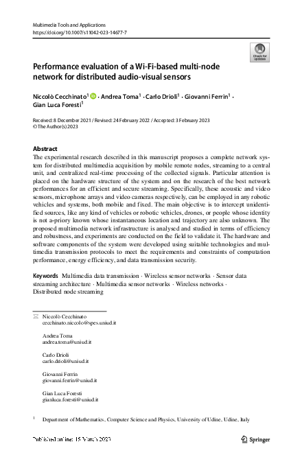 (PDF) Performance evaluation of a Wi-Fi-based multi-node network for ...