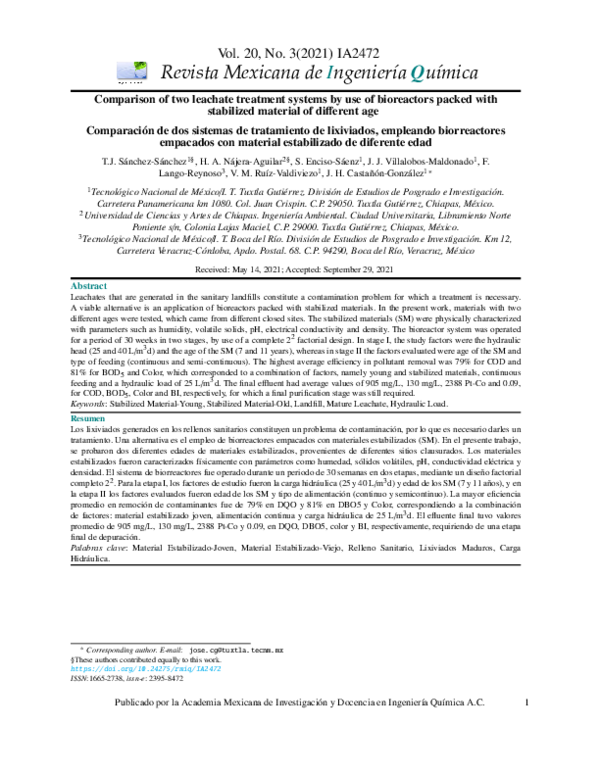 (PDF) Comparison of two leachate treatment systems by use of ...