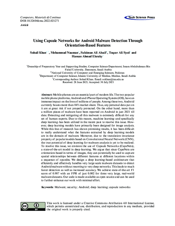 (PDF) Using Capsule Networks for Android Malware Detection Through ...