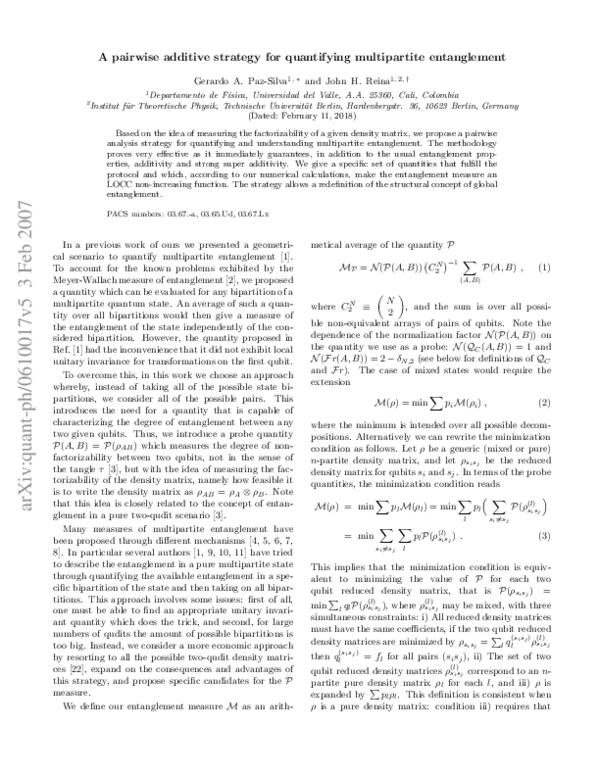 (PDF) A pairwise additive strategy for quantifying multipartite ...