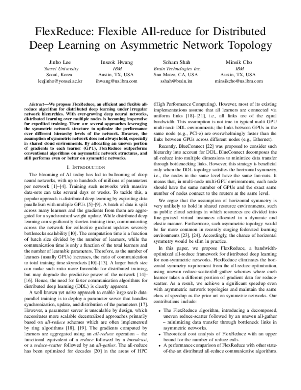 (PDF) FlexReduce: Flexible All-reduce for Distributed Deep Learning on ...