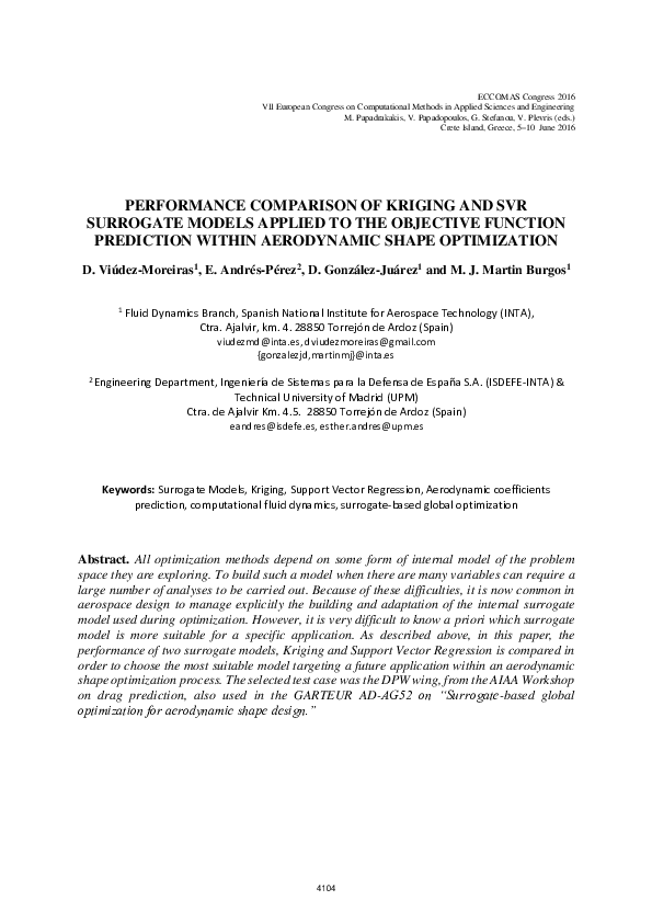 (PDF) Performance Comparison of Kriging and SVR Surrogate Models ...