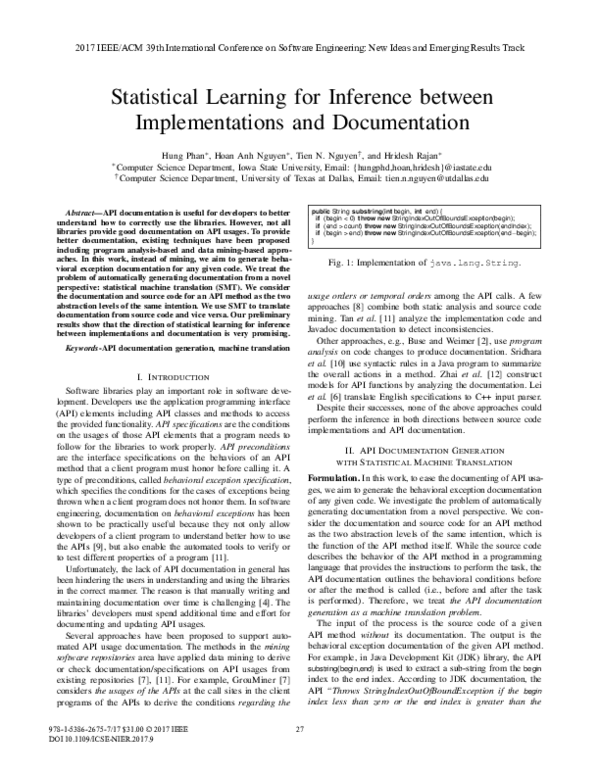 (PDF) Statistical Learning for Inference between Implementations and ...