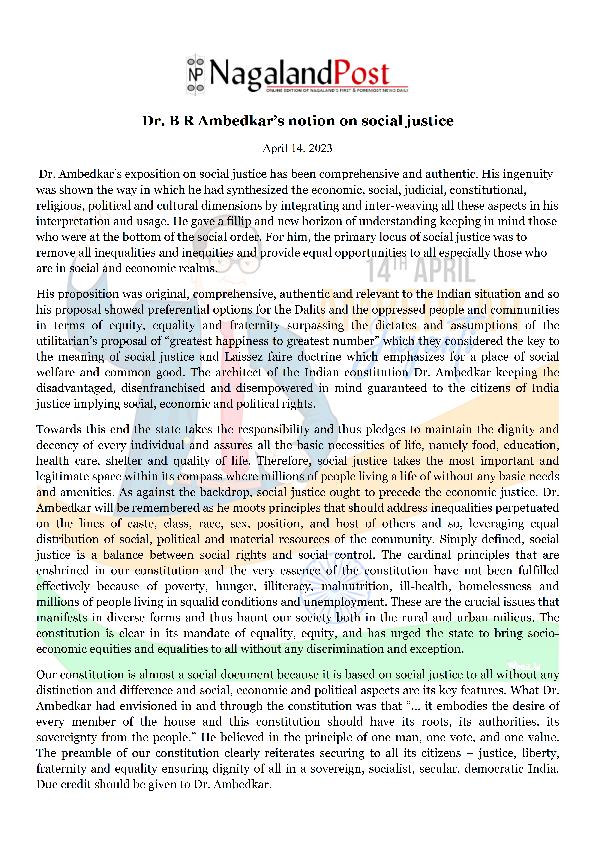 (PDF) Ambedkar's notion on social justice (1) NP