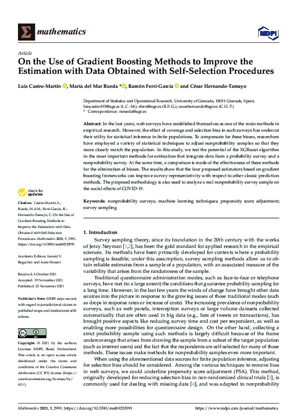 (PDF) On the Use of Gradient Boosting Methods to Improve the Estimation ...