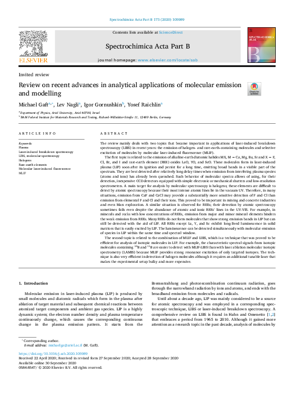 (PDF) Review on recent advances in analytical applications of molecular ...