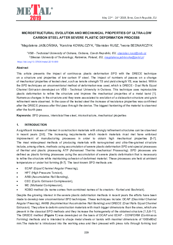 (PDF) microstructural EVOLUTION AND MECHANICAL PROPERTIES OF ULTRA-LOW ...