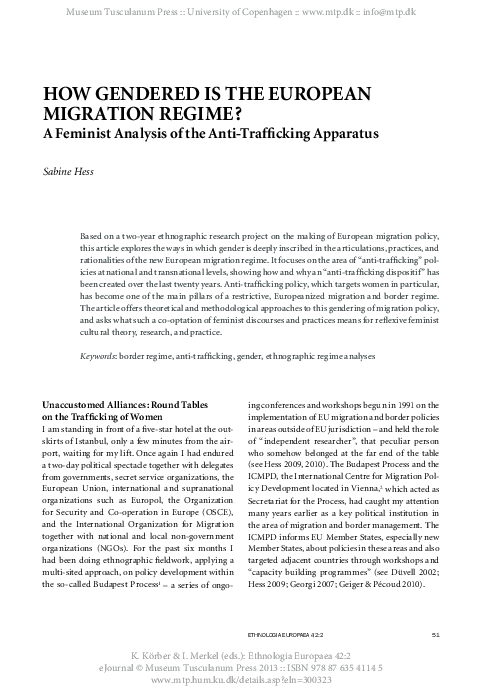 (PDF) HOW GENDERED IS THE EUROPEAN MIGRATION REGIME? A Feminist ...