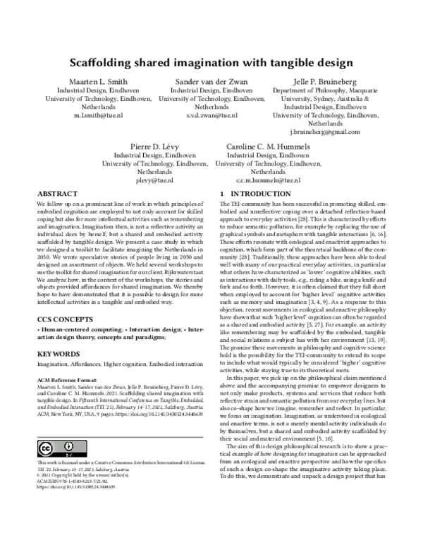 (PDF) Scaffolding shared imagination with tangible design