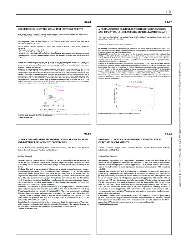(PDF) 99-03: Glove contamination is common in primary pacemaker and ...