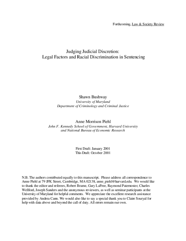 (PDF) Judging Judicial Discretion: Legal Factors and Racial ...