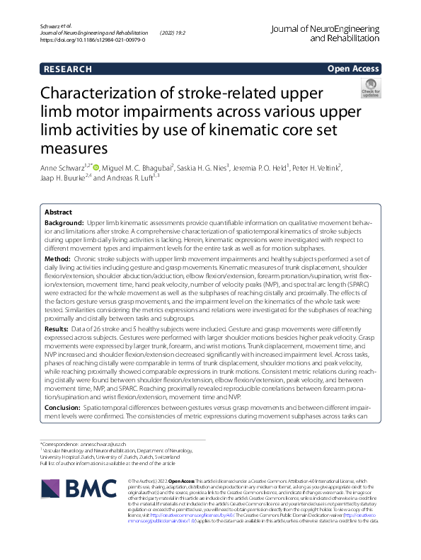 (PDF) Characterization of stroke-related upper limb motor impairments ...