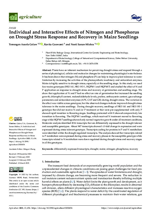 (PDF) Individual and Interactive Effects of Nitrogen and Phosphorus on ...