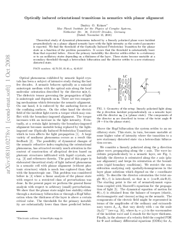 (PDF) Optically induced orientational transitions in nematic liquid ...