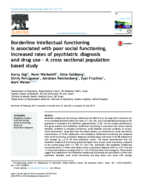 (PDF) Borderline intellectual functioning is associated with poor ...