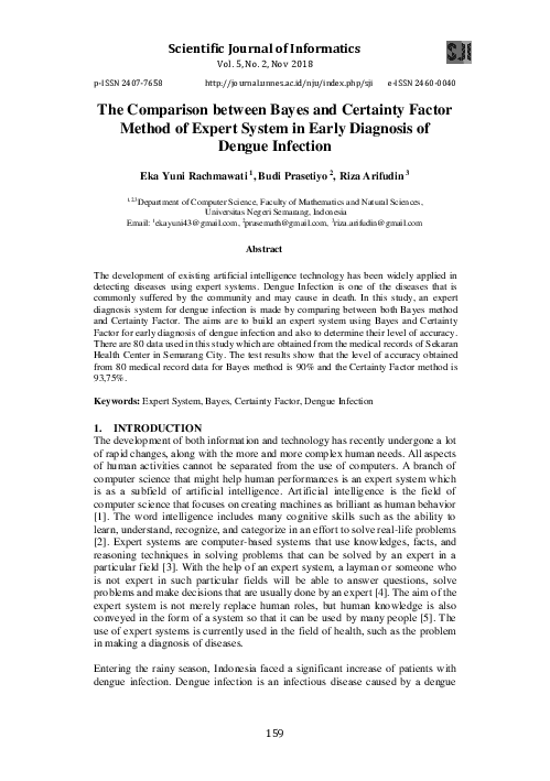 (PDF) The Comparison between Bayes and Certainty Factor Method of ...
