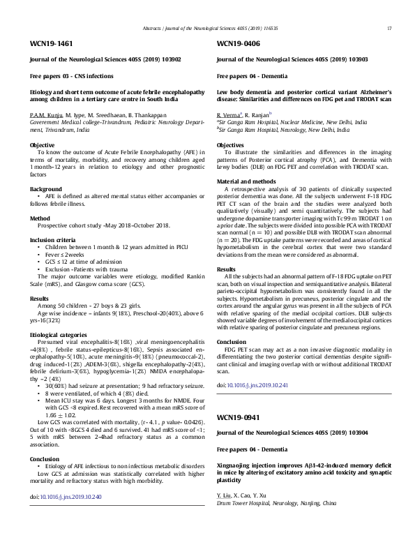 (PDF) Etiology and short term outcome of acute febrile encephalopathy ...