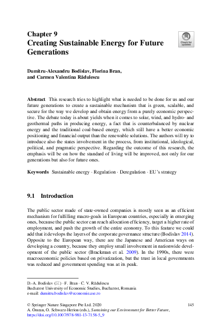 (PDF) Creating Sustainable Energy for Future Generations