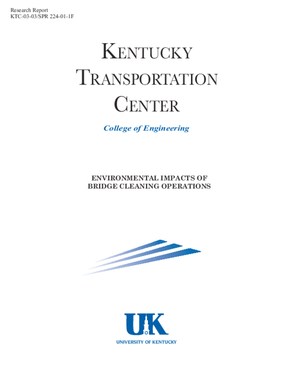 (PDF) Environmental impacts of bridge cleaning operations