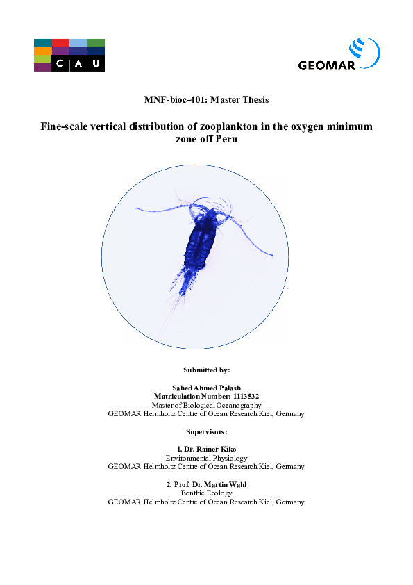 (PDF) Finescale vertical distribution of zooplankton in the oxygen