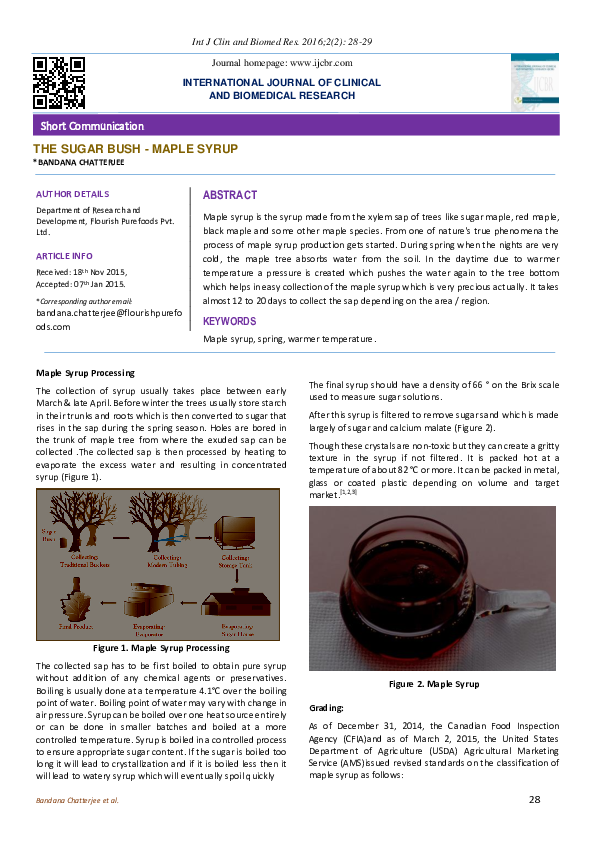(PDF) The Sugar Bush- Maple Syrup