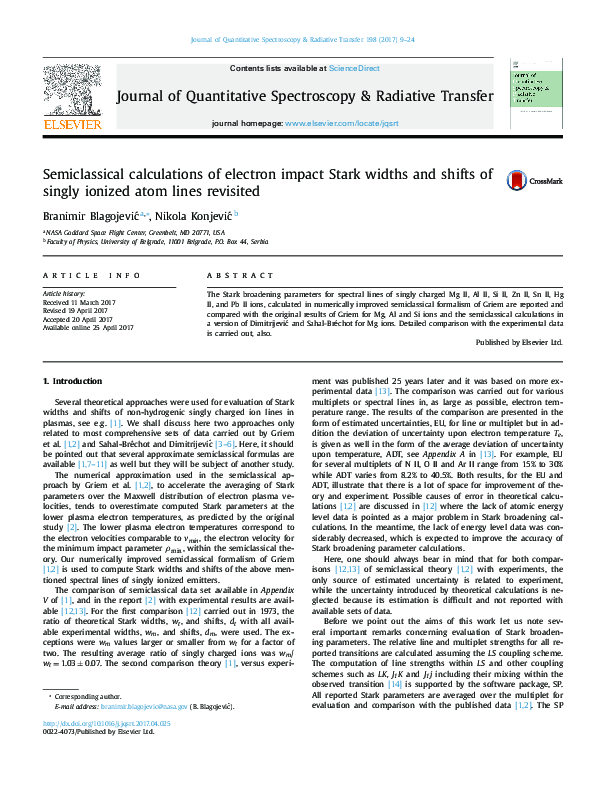 (PDF) Journal of Quantitative Spectroscopy & Radiative Transfer